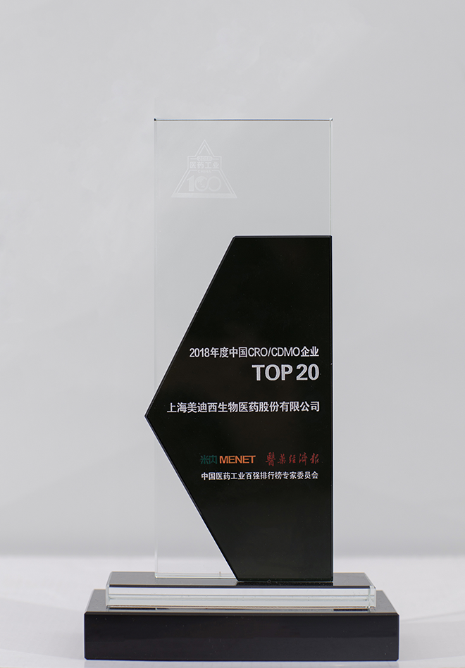 2018年度中国CRO、CDMO企业-TOP20